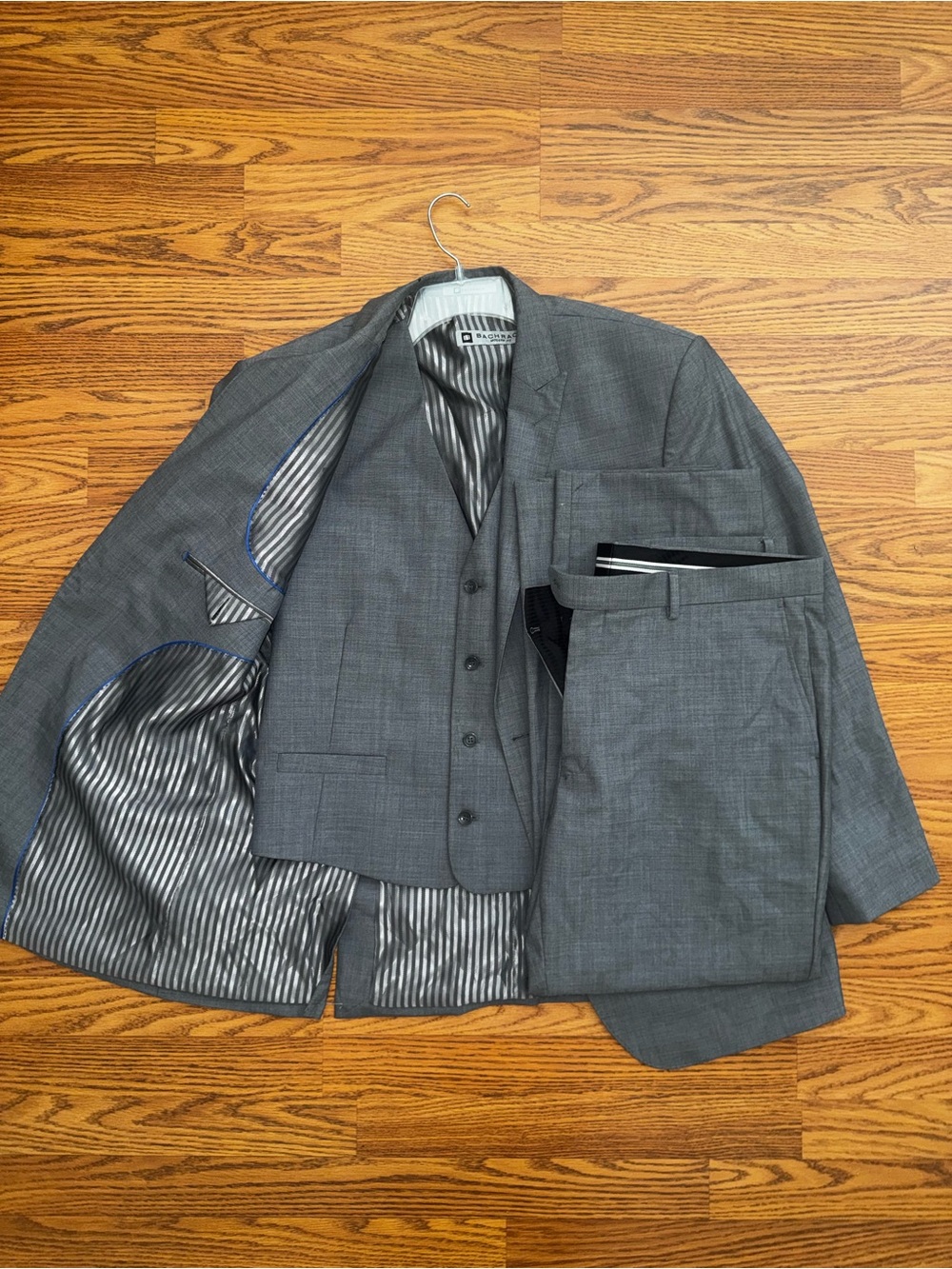 Bachrach Gray Three-Piece Suit